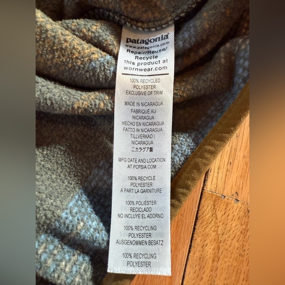 Patagonia Micro D T Snap Fleece Pullover Native Seeds Industrial Green Mens Sz S - Picture 7 of 13